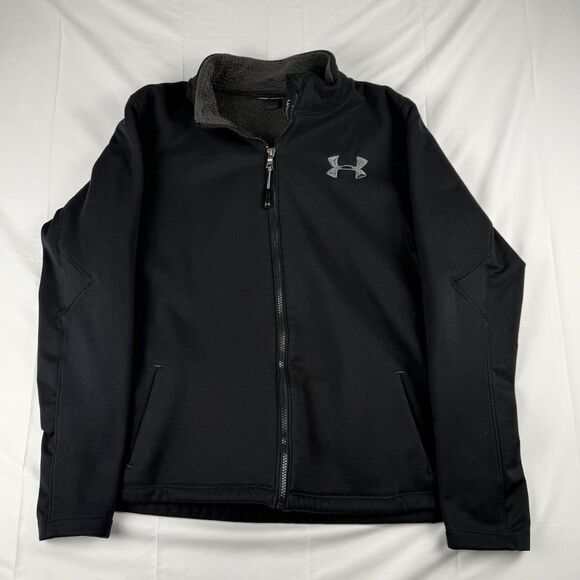 Under Armour Fleece Lined Large Semi-Fitted Womens Jacket - Black with Gray 2011 - Picture 1 of 16